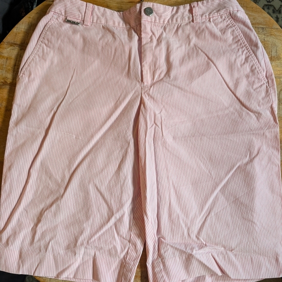 Lauren Ralph Lauren Pink Striped Women's Bermudas - Picture 1 of 6